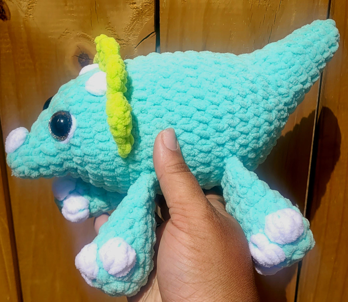 🦕 Teri the Triceratops Plush – Splootin’ Sweet & Ready to Snuggle! 💚