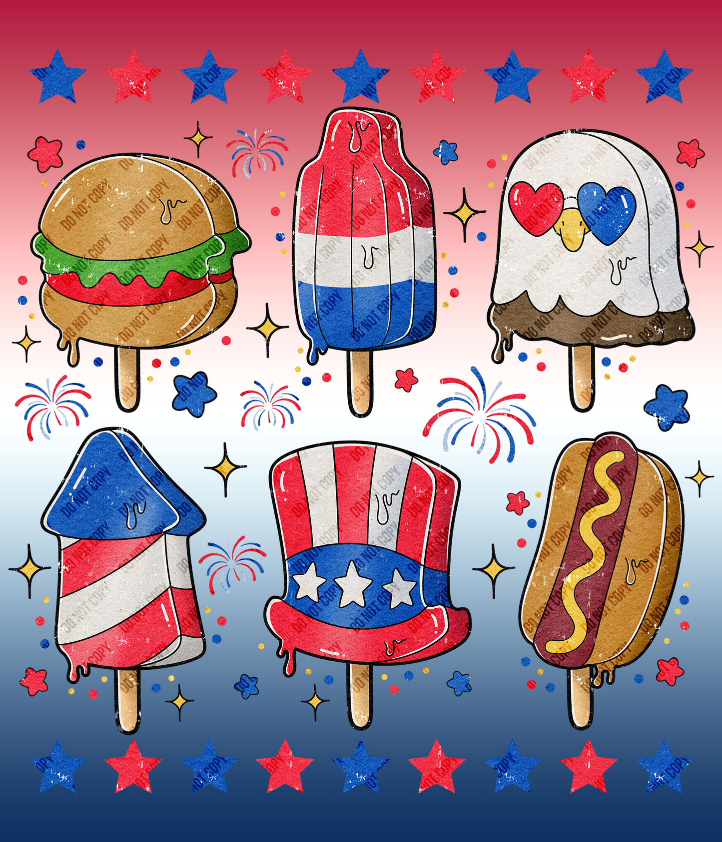 4th of July Melting Ice Cream and Snacks Shirt