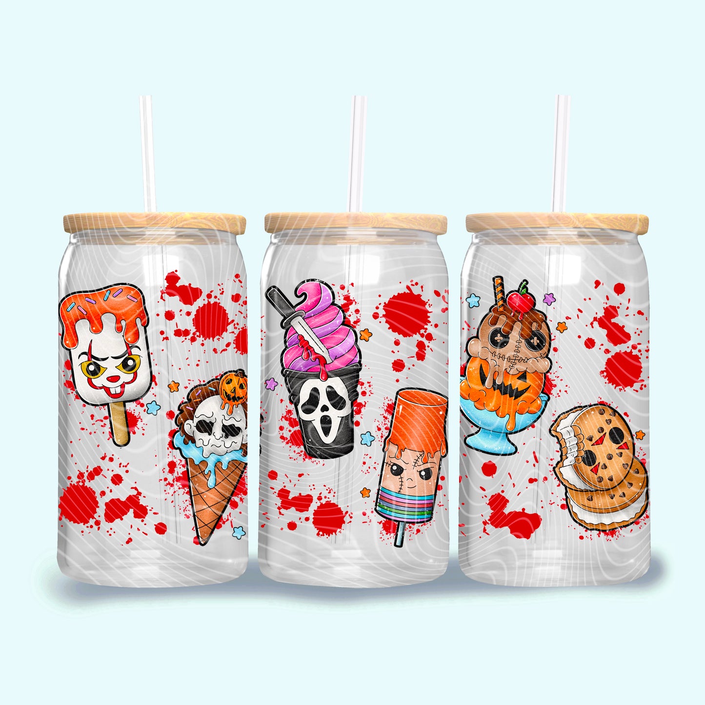 Horror Icons Popsicles Libbey Glass