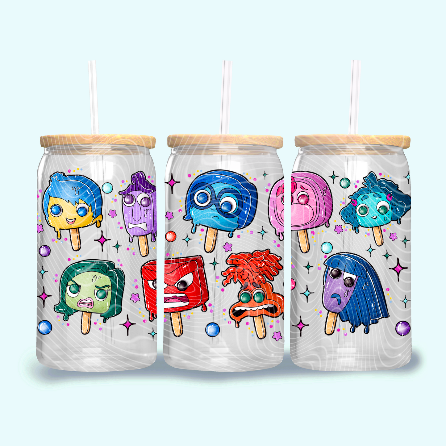 Inside Out Characters Popsicle Libbey Glass