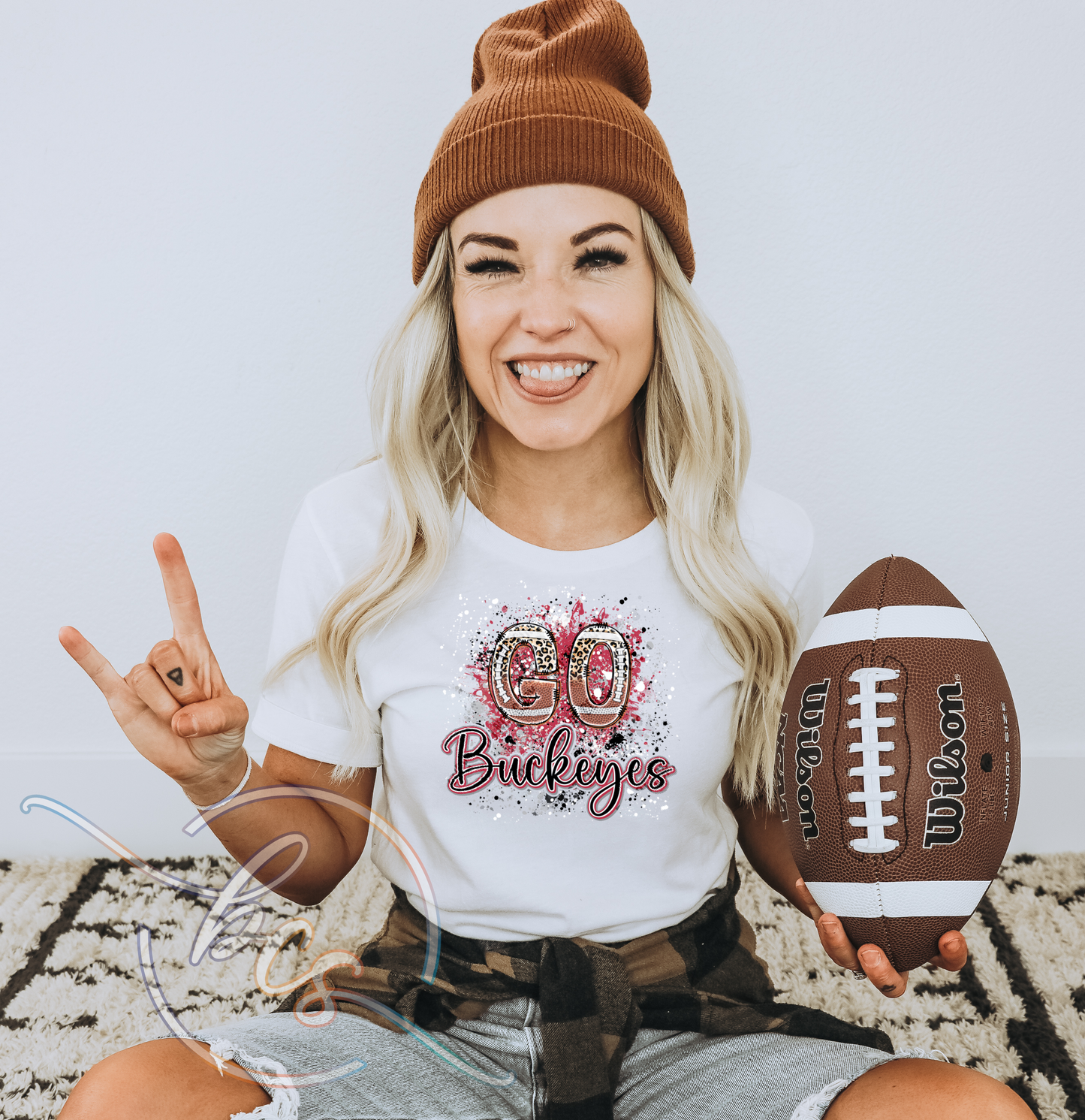 🐆🏈 Go Buckeyes Leopard Football Shirt ❤️🤍
