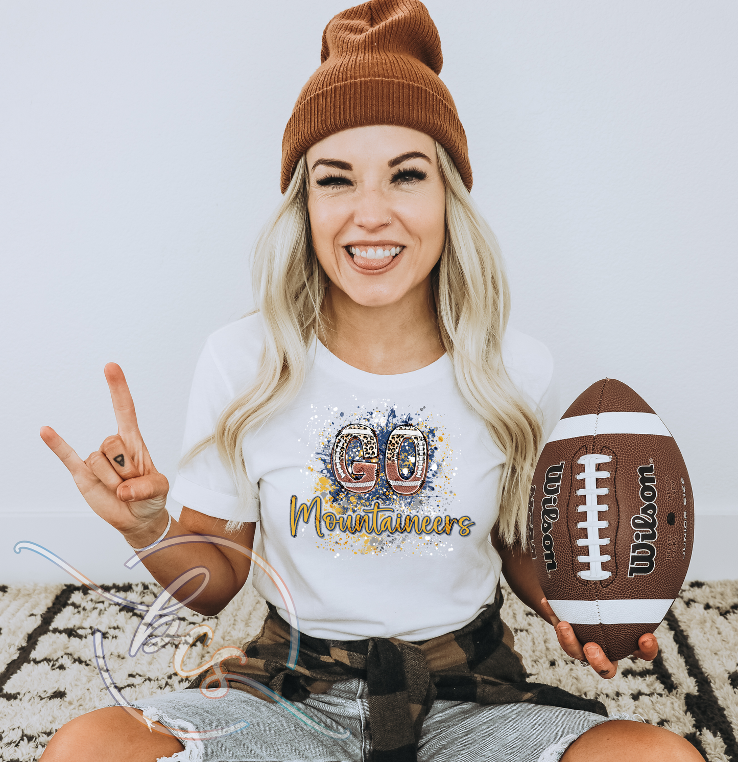 🐆🏈 Go Mountaineers Leopard Football Shirt 💛💙