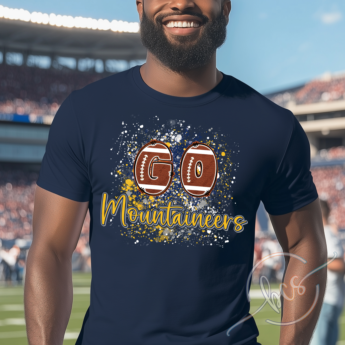 🏈 Go Mountaineers Football Splatter Shirt 💛💙