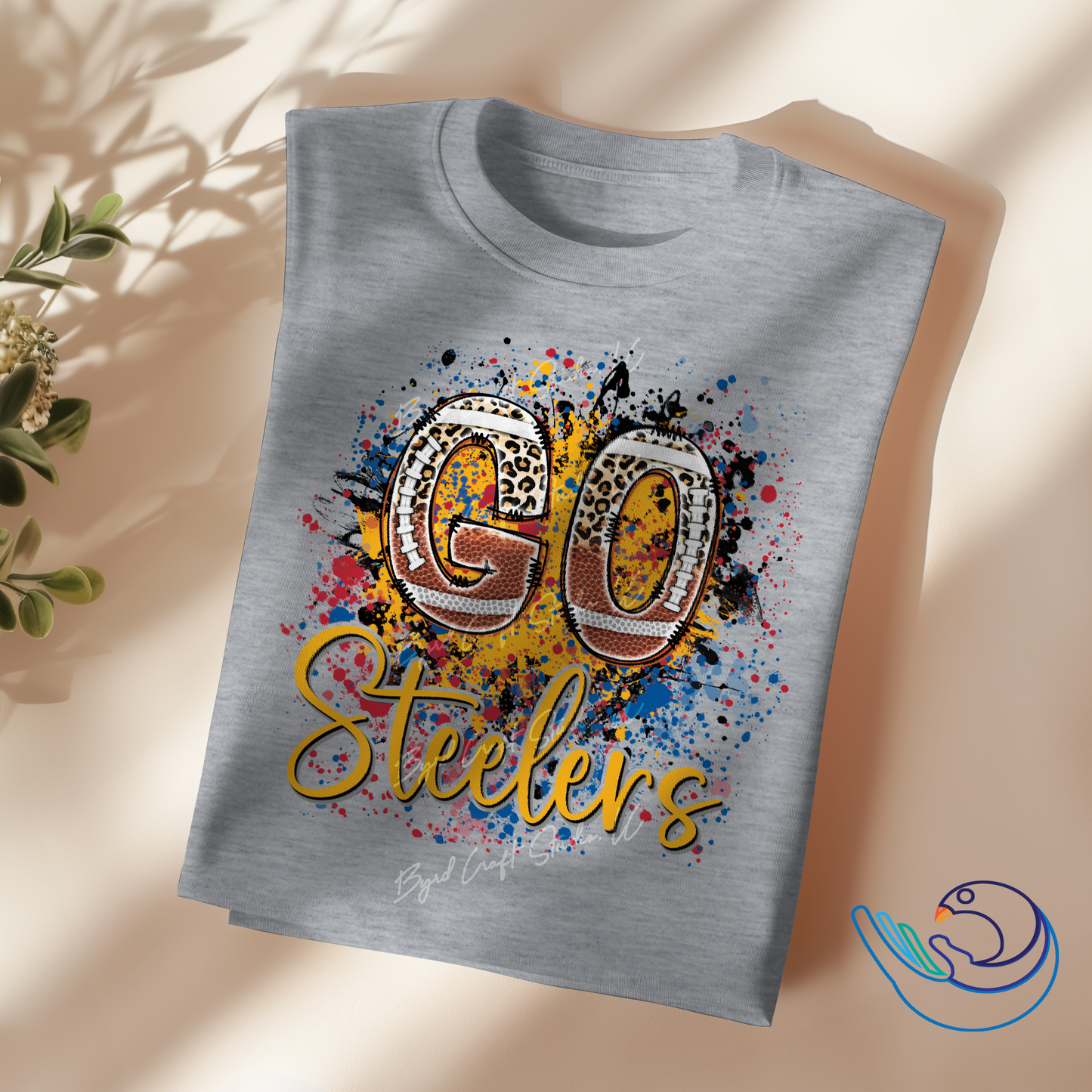 ๐ Steelers Game Day Leopard Football Splatter PNG - Digital Download ๐ค๐