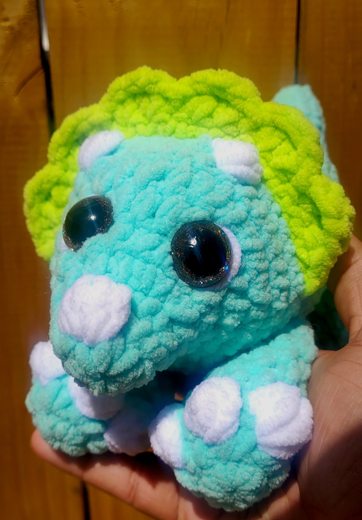 🦕 Teri the Triceratops Plush – Splootin’ Sweet & Ready to Snuggle! 💚