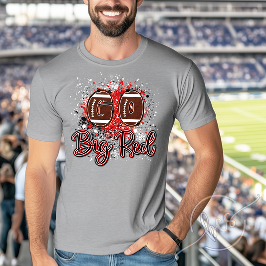 🏈 Go Big Red Football Splatter Shirt ❤️🤍