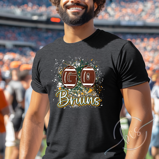 🏈 Go Bruins Football Splatter Shirt 💛💚