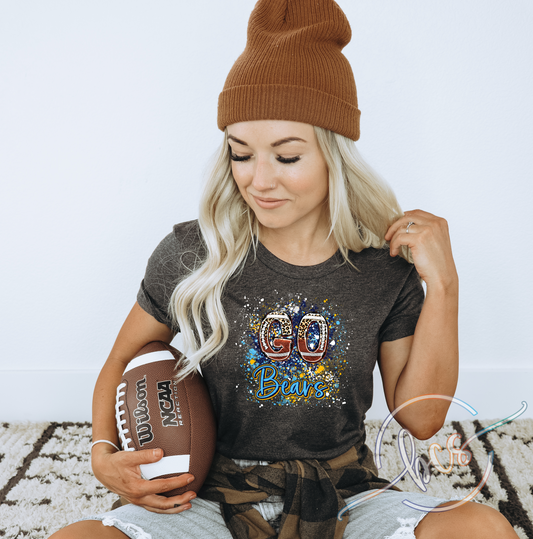 🐆🏈 Go Golden Bears Leopard Football Shirt 💛💙