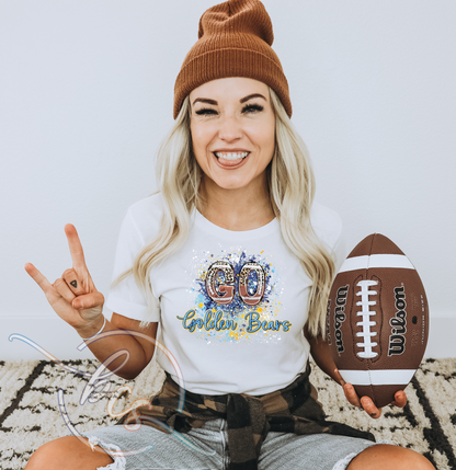 🐆🏈 Go Golden Bears Leopard Football Shirt 💛💙