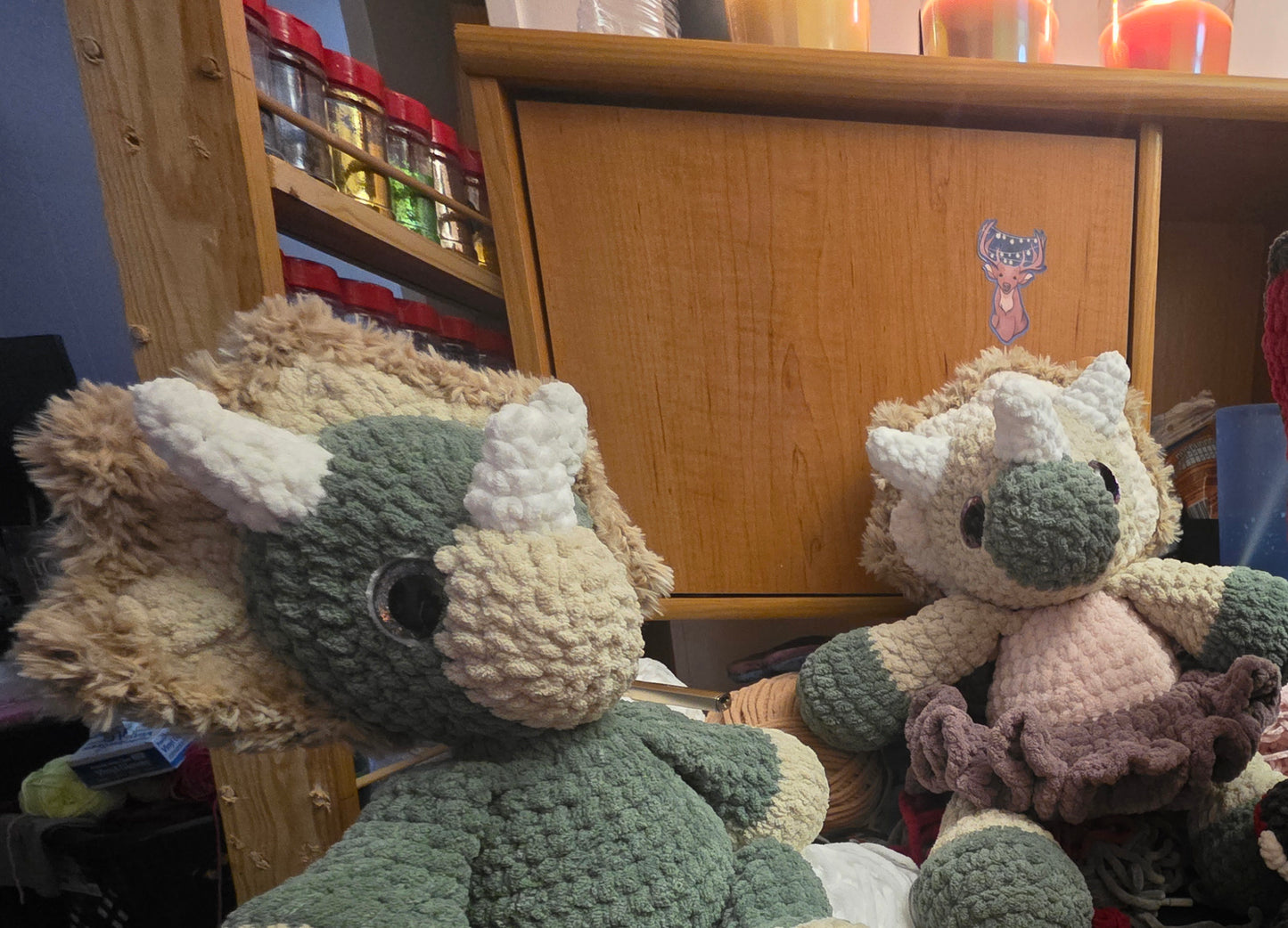 🦕 Tessa the Triceratops – Crochet Dinosaur Plush